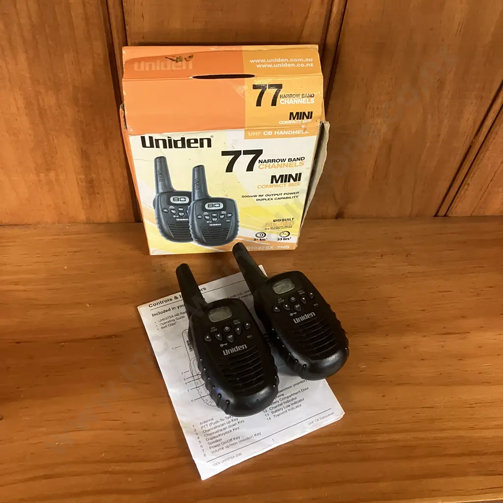 Uniden UHF CB Handheld Twin Pack - Model UHO37SX-2NB, 3Km Range Image 1++