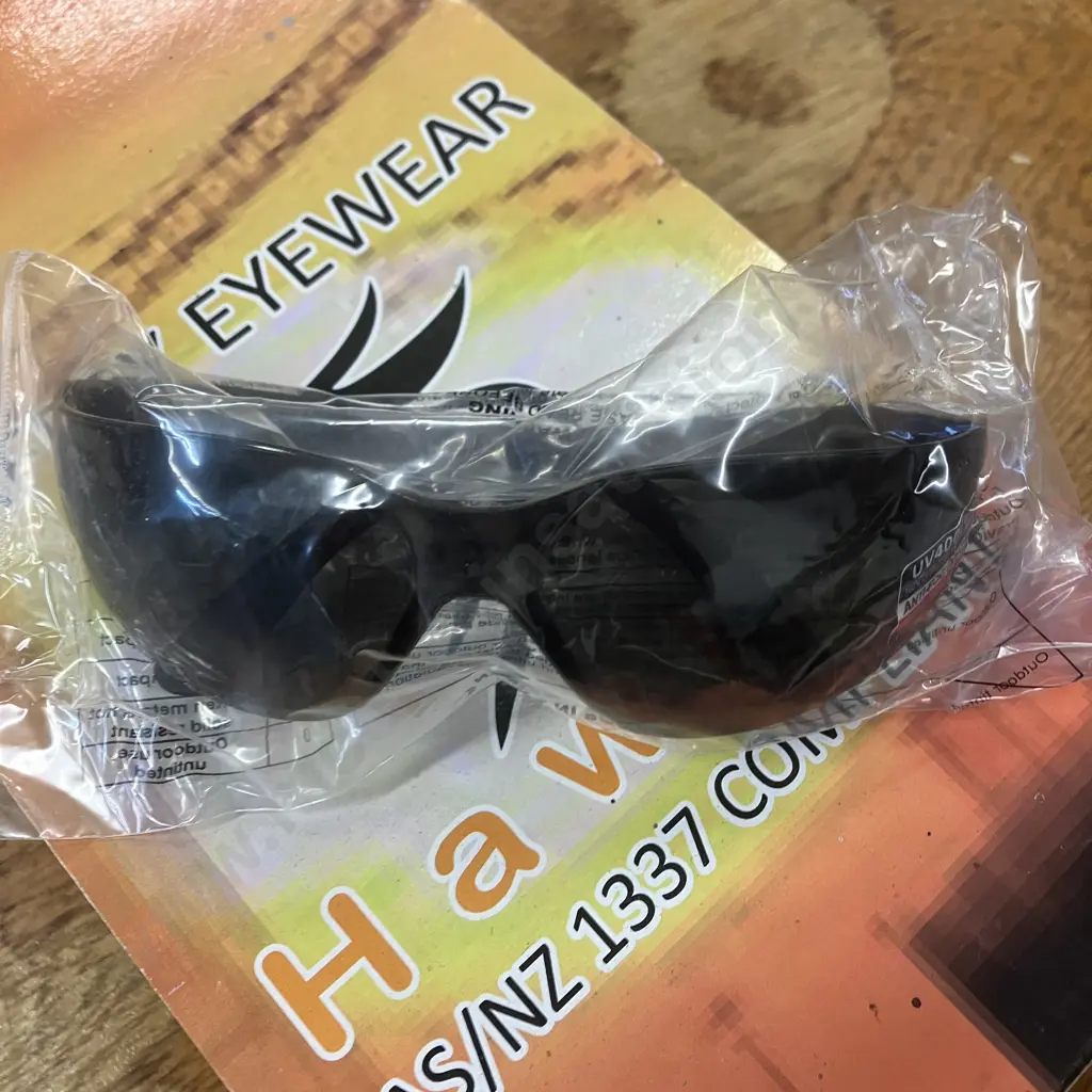 Box of 9 New Hawk-i-T-Hawk Smoke Lens Safety Glasses Image 1++