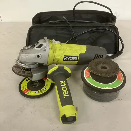 Ryobi 750W 100mm Angle Grinder EAG75100RG In Soft Case With Grinding Discs