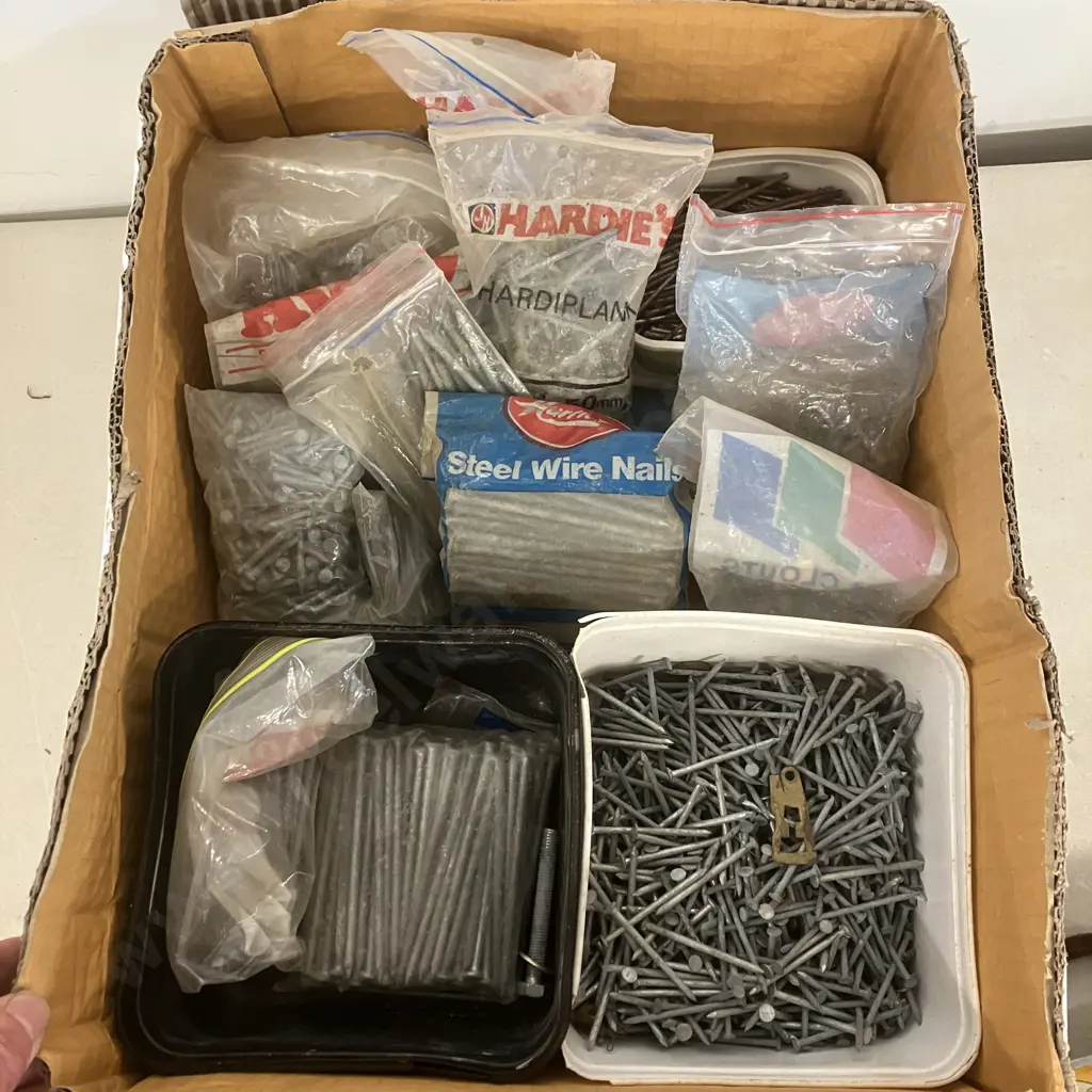 Box Lot Assorted Nails & Clouts Image 1++