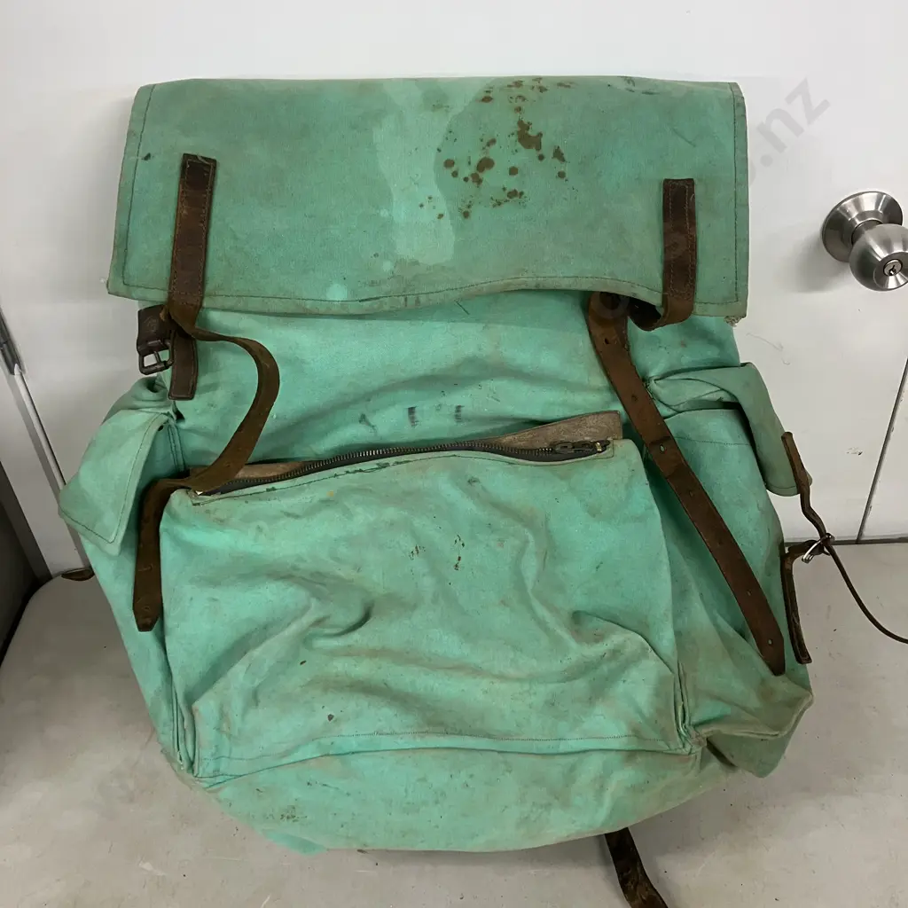 Vintage Canvas & Leather Backpack (Sold with -35) Image 1++