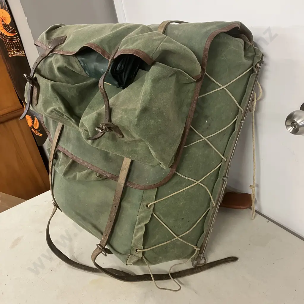 Vintage Wintest New Zealand Made Canvas Backpack With External Frame, Etc (Sold with -35) Image 1++