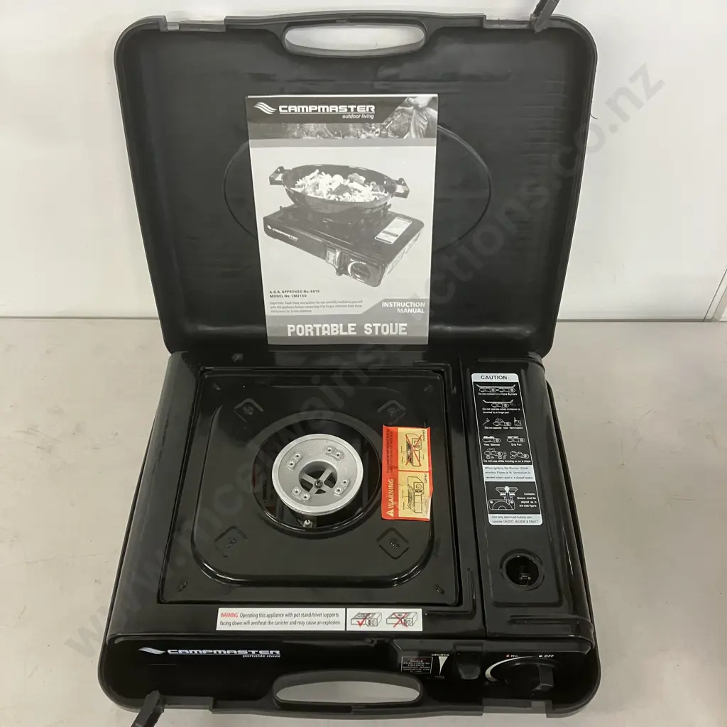Campmaster Portable Stove In Case With 2 x Gas Cartridges & Instruction Manual Image 1++