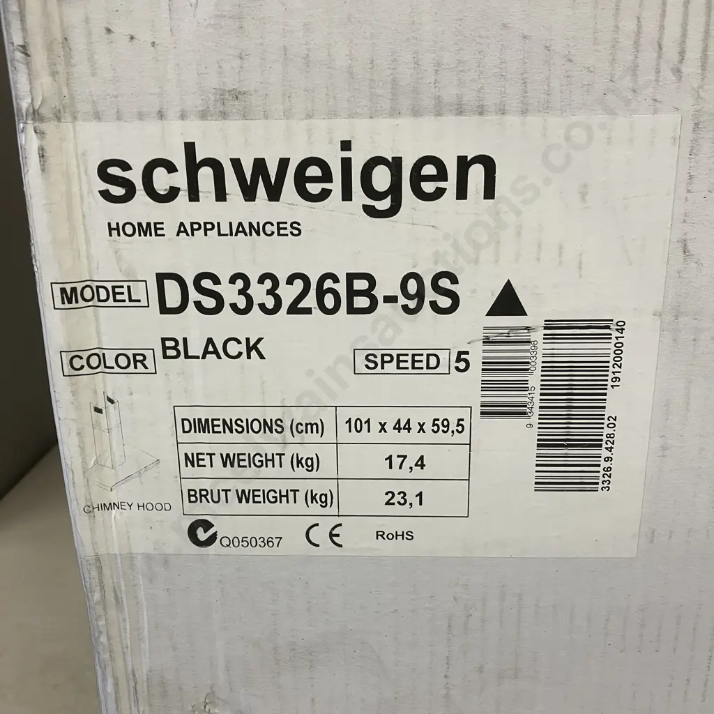 Schweigen Home Appliances Model DS3326B-9S Black Rangehood (As Is) -  Dosent Have a Motor Image 1++