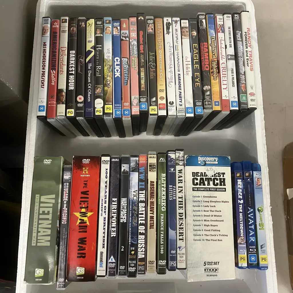 Box Lot Assorted War DVDs, General DVDs & BluRays Image 1++