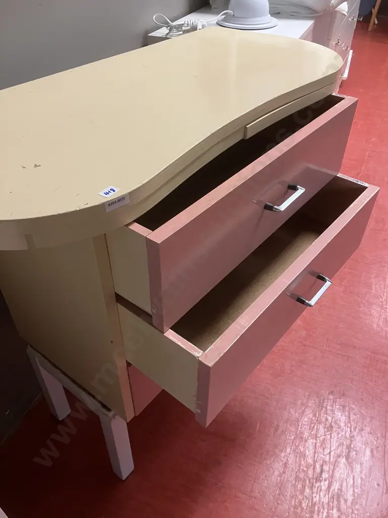 Vintage 3 Drawer Dressing Table Top - On Oversize Base (Unsaleable Donated) Image 1++