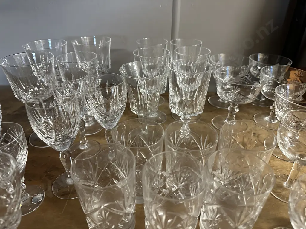 Selection Of Assorted Crystal Glasses Image 1++