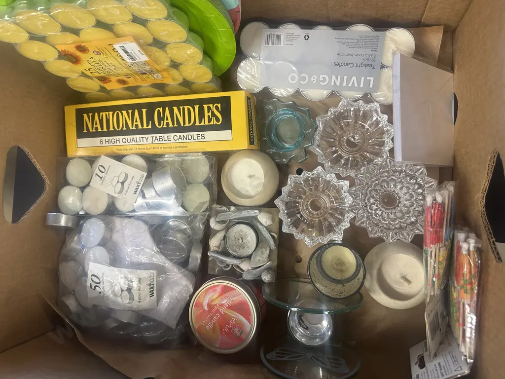 Assorted Candles, Holders Etc Image 1++