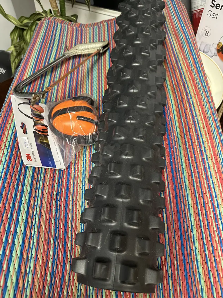 Multi Coloured Floor Mat, Earmuffs, Excercise Log & Handsaw Etc Image 1++