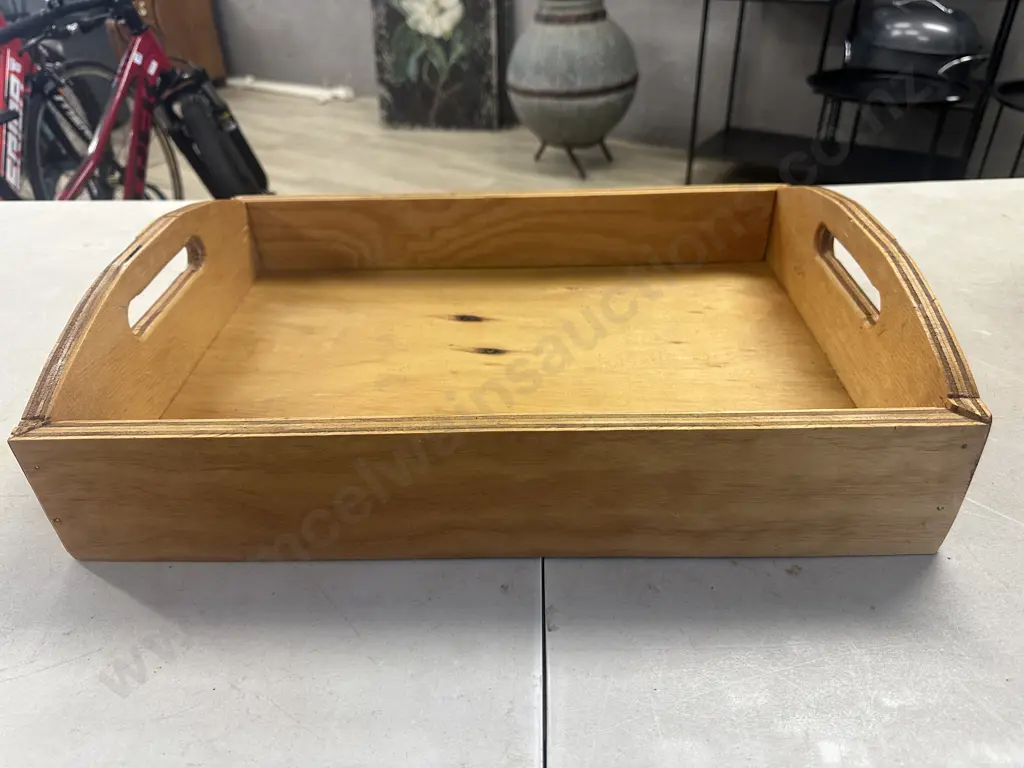 Double Handled Wood Tray. L51cm Image 1++