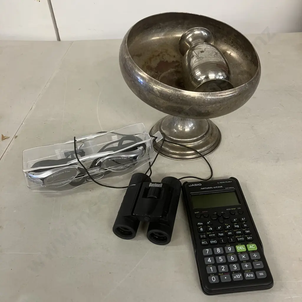 Bushnell Binoculars, Casio Calculator, Swim Goggles, Silverware Image 1++