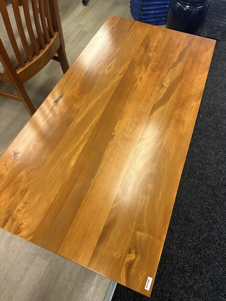 Woodpeckers Solid Rimu Rectangular Occasional Table, On Wheels. H44 W120 D60cm Image 1++