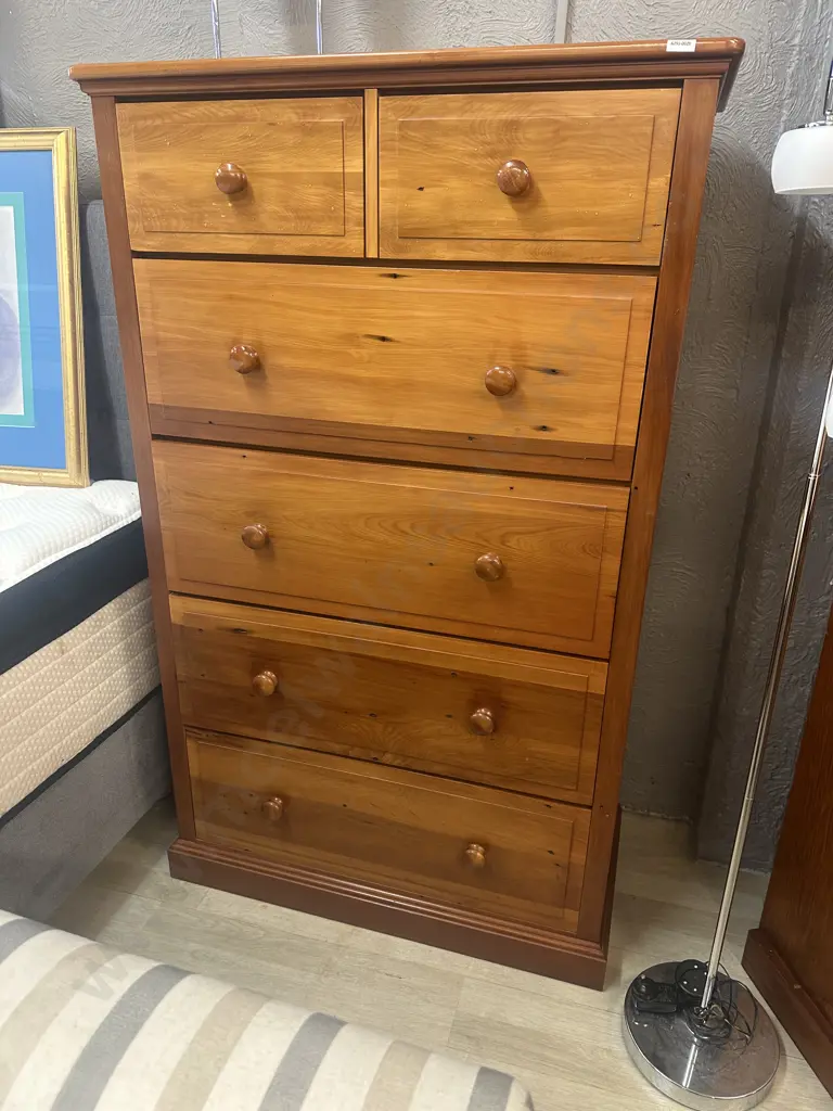 New Zealand Ancient Kauri 6 Drawer Scotch Chest With COA. Ancient Kauri Kingdom Ltd, Northland. H146 W90 D43cm Image 1++