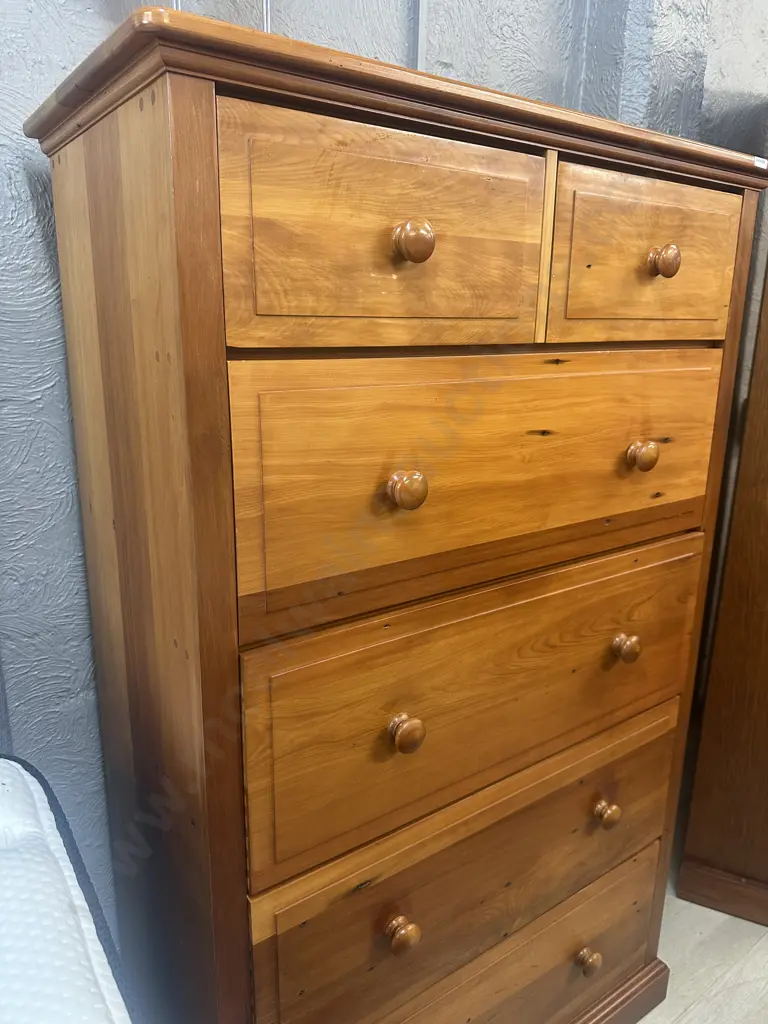 New Zealand Ancient Kauri 6 Drawer Scotch Chest With COA. Ancient Kauri Kingdom Ltd, Northland. H146 W90 D43cm Image 1++
