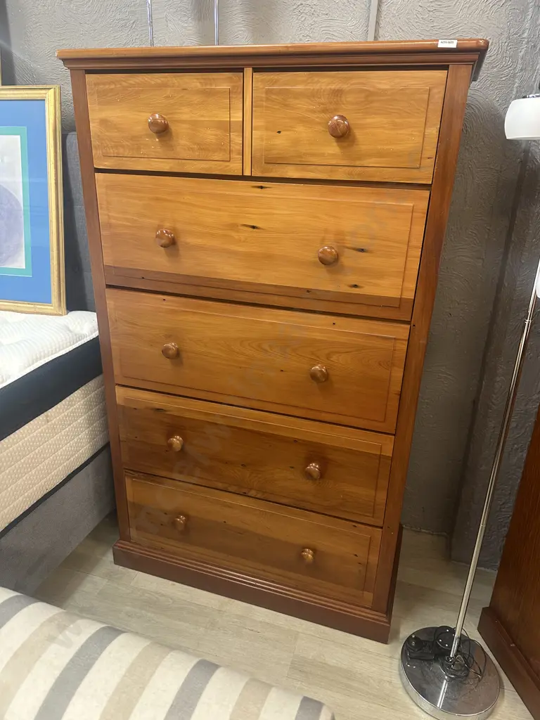 New Zealand Ancient Kauri 6 Drawer Scotch Chest With COA. Ancient Kauri Kingdom Ltd, Northland. H146 W90 D43cm Image 1++