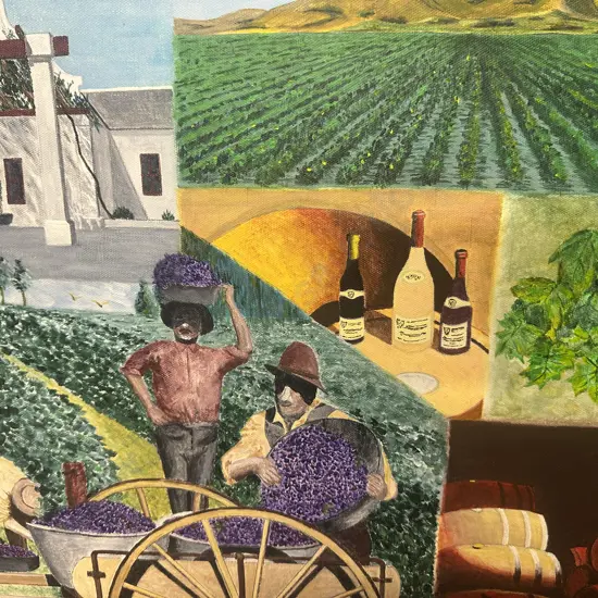 Picture On Canvas Vineyard Themed H46,W61cm. H46