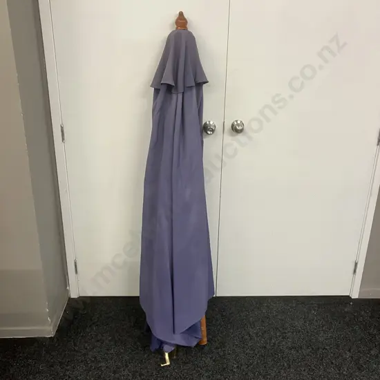 Blue Wooden Patio Umbrella, Windup, 2 Piece