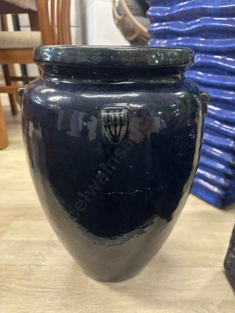 Glazed Navy Blue Urn H43cm Image 1++