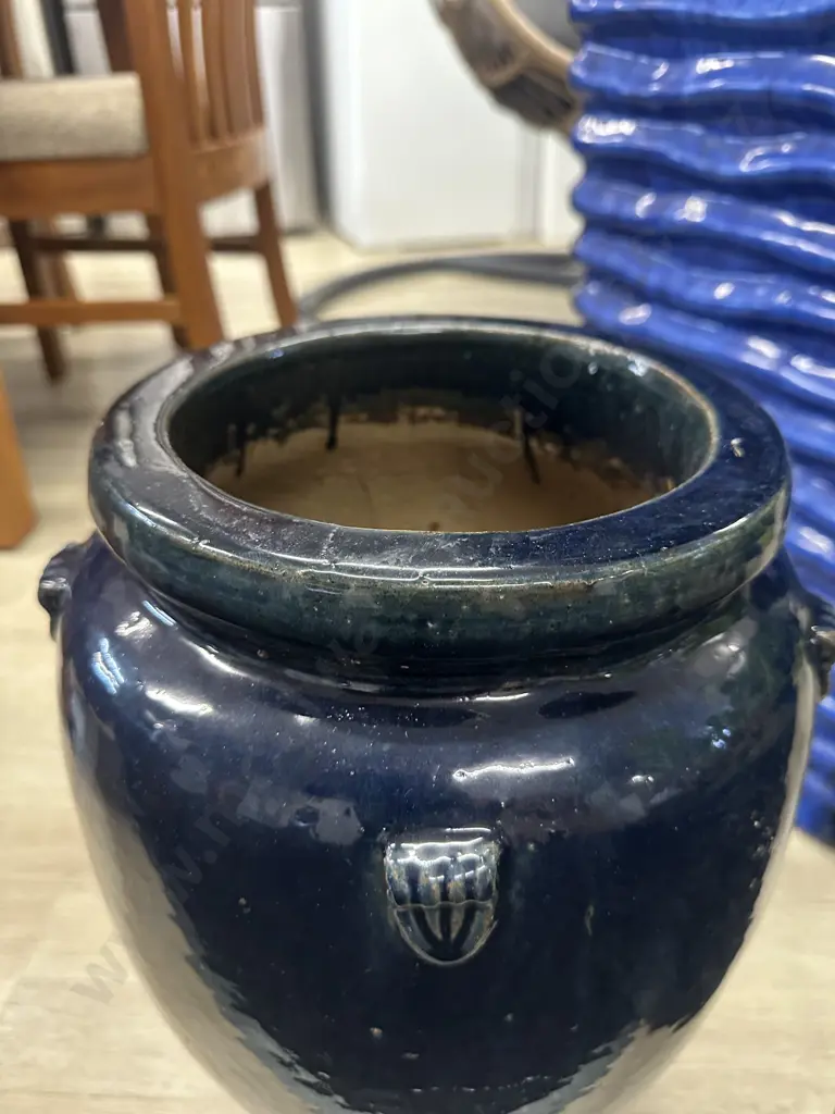 Glazed Navy Blue Urn H43cm Image 1++