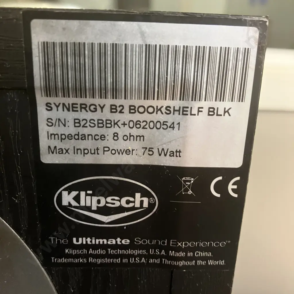 Klipsch Synergy B2 Bookshelf Speakers Blk - 75Watt 8 Ohm, Pair of Image 1++