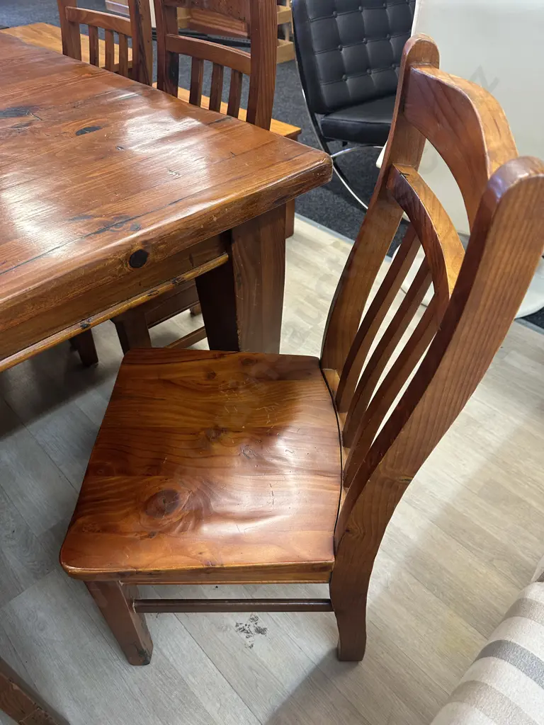 Solid Wood Square Dining Table (152 x 152cm) With Eight Wooden Chairs Image 1++
