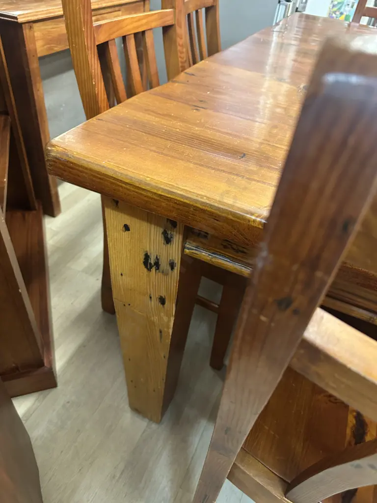 Solid Wood Square Dining Table (152 x 152cm) With Eight Wooden Chairs Image 1++