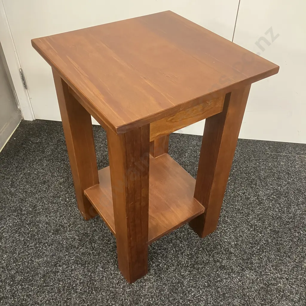 Maple Finish Side Table With Rack. 60 x 40cm Image 1++