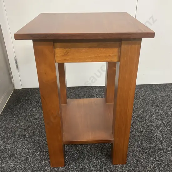Maple Finish Side Table With Rack. 60 x 40cm