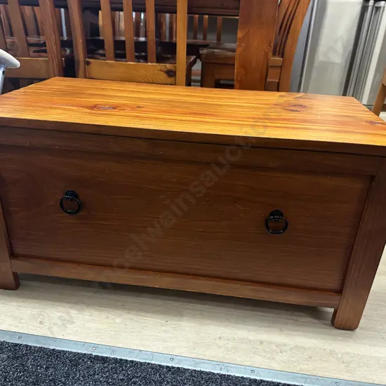 Wooden Storage/Coffee Table Single Drawer Wrought Handles 