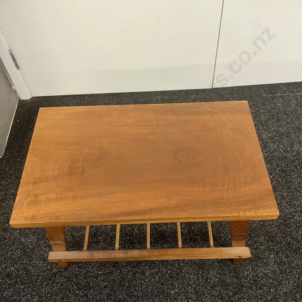 Teak Side Table With Rack. H40 W56 D34cm Image 1++