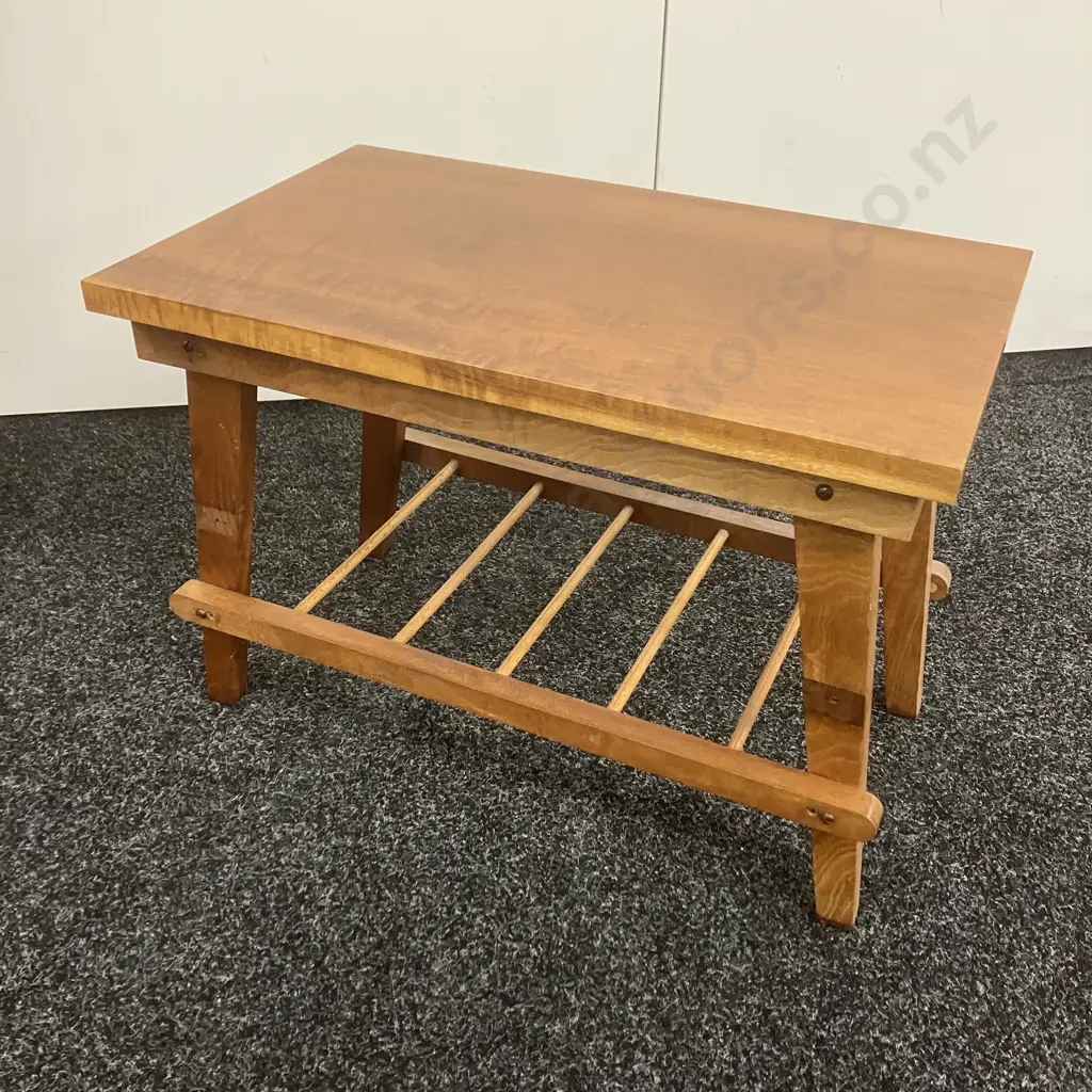 Teak Side Table With Rack. H40 W56 D34cm Image 1++