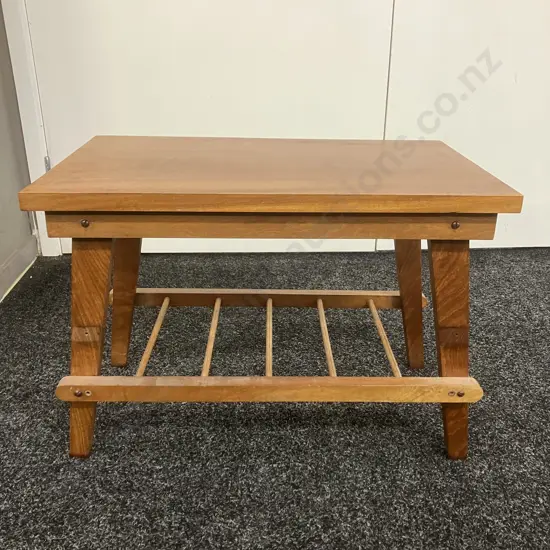 Teak Side Table With Rack. H40 W56 D34cm