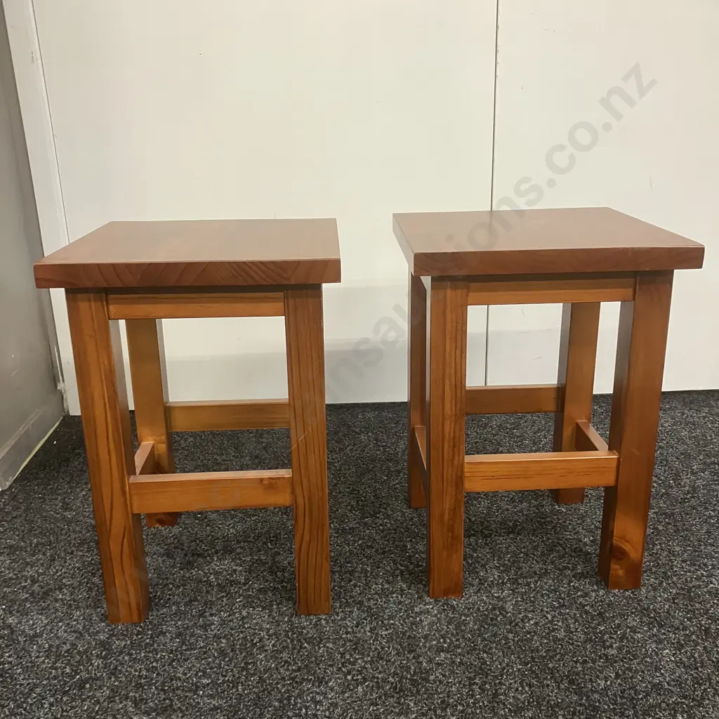 Set of Pine Side Tables. 46 x 32cm Image 1++