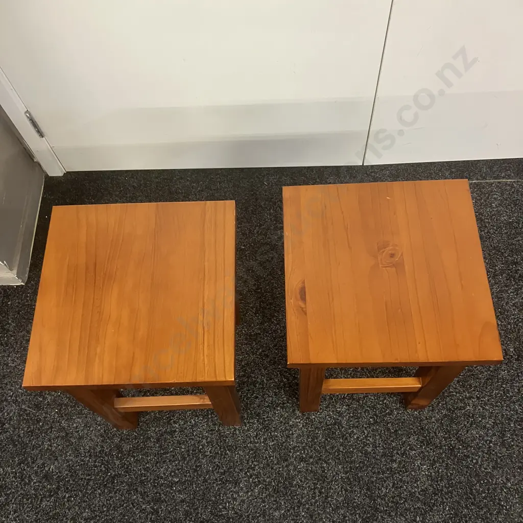 Set of Pine Side Tables. 46 x 32cm Image 1++