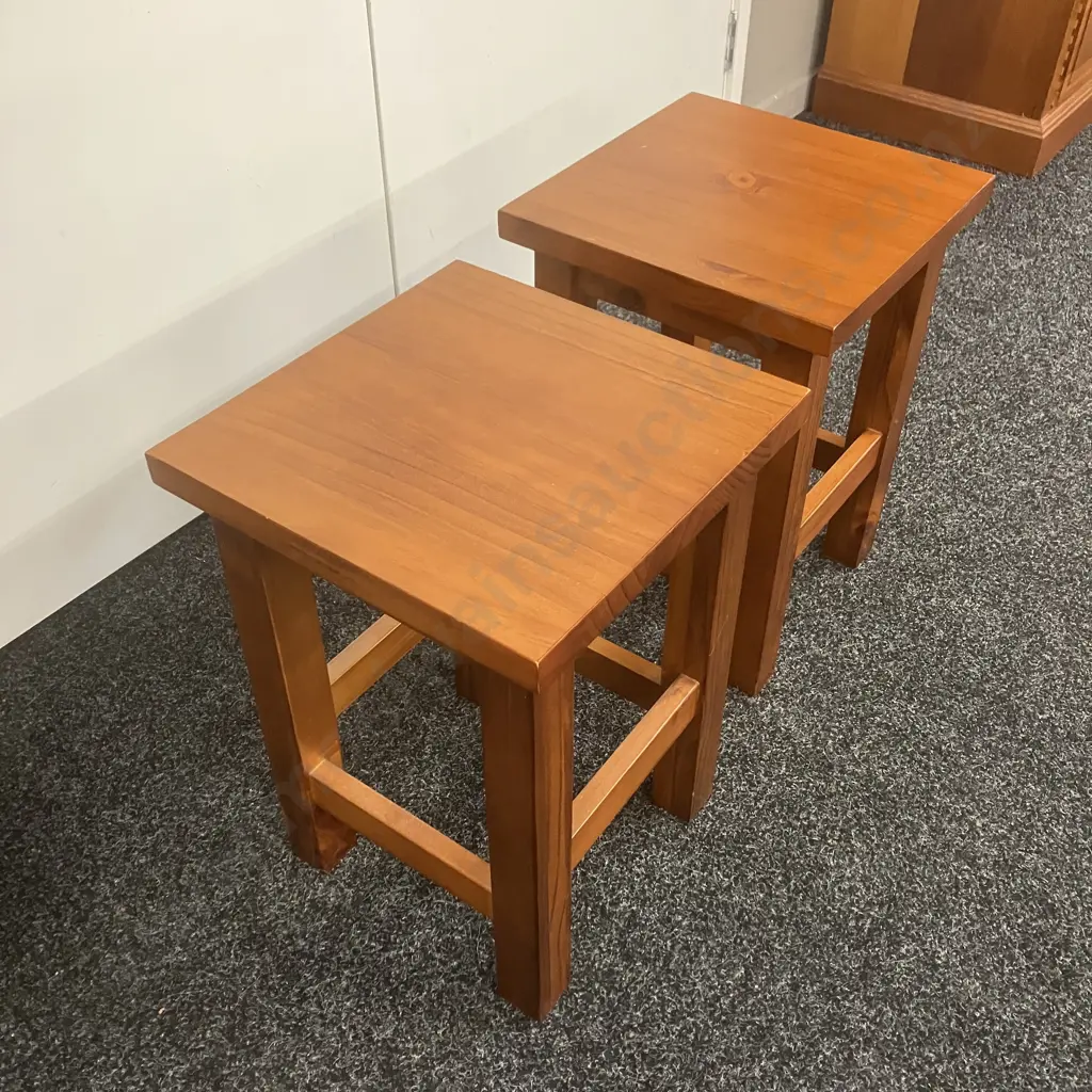 Set of Pine Side Tables. 46 x 32cm Image 1++