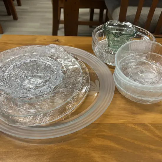 Selection Of Glassware Including Platters Etc