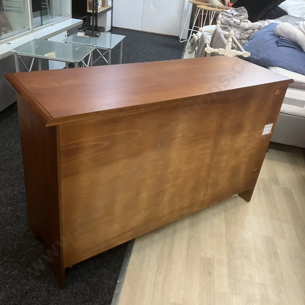'The Villager' Collection Solid Wood 7 Drawer Lowboy With Round Knob Handles. H85 W137 D49cm Image 1++