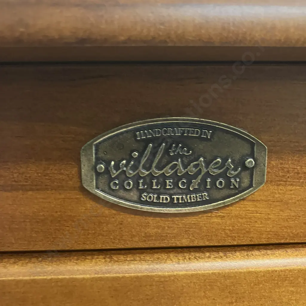 'The Villager' Collection Solid Wood 7 Drawer Lowboy With Round Knob Handles. H85 W137 D49cm Image 1++