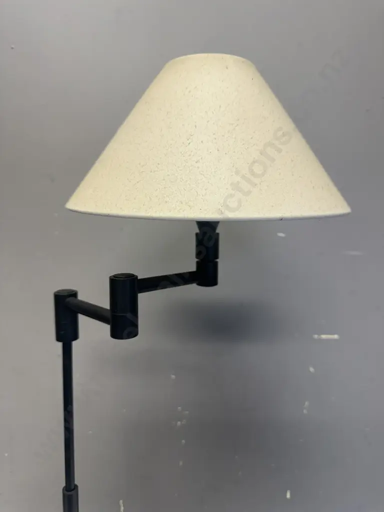 Classic Swing Arm Table Lamp With Cream Shade H71cm. Image 1++