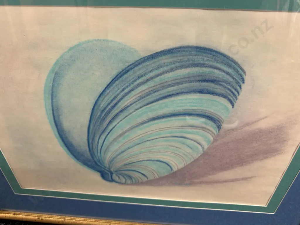 Gilt Framed Artwork 'Sea Shell' H71,W86.5cm. (Sold with -03) Image 1++
