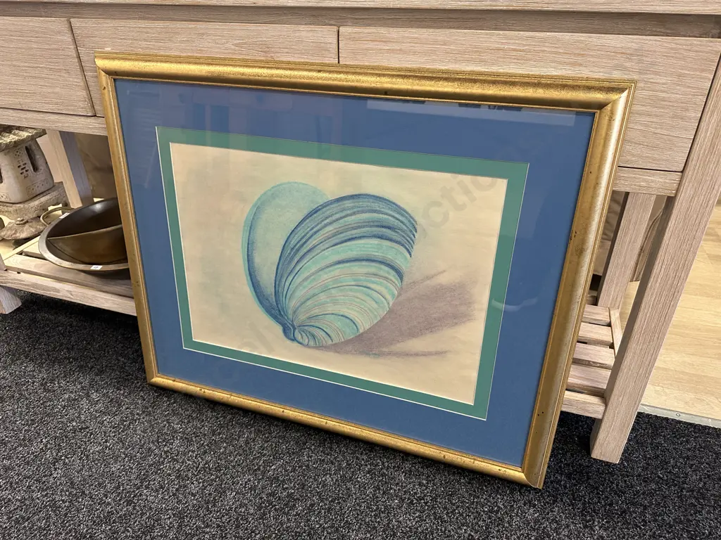 Gilt Framed Artwork 'Sea Shell' H71,W86.5cm. (Sold with -03) Image 1++
