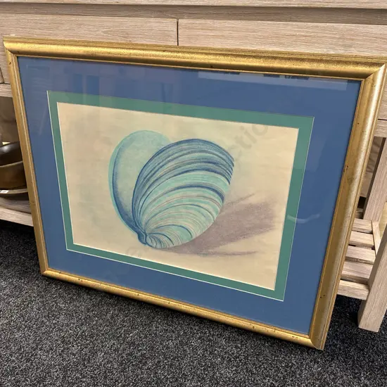 Gilt Framed Artwork 'Sea Shell' H71,W86.5cm. (Sold with -03)