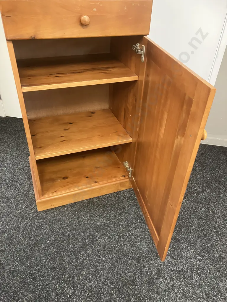 Rimu Dresser / Storage Cabinet, 2 Drawers, Single Door With 2 Adjustable Shelves. H121 W60 D43cm Image 1++