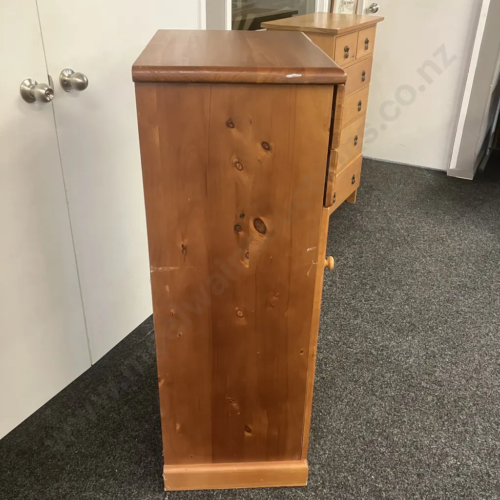 Rimu Dresser / Storage Cabinet, 2 Drawers, Single Door With 2 Adjustable Shelves. H121 W60 D43cm Image 1++