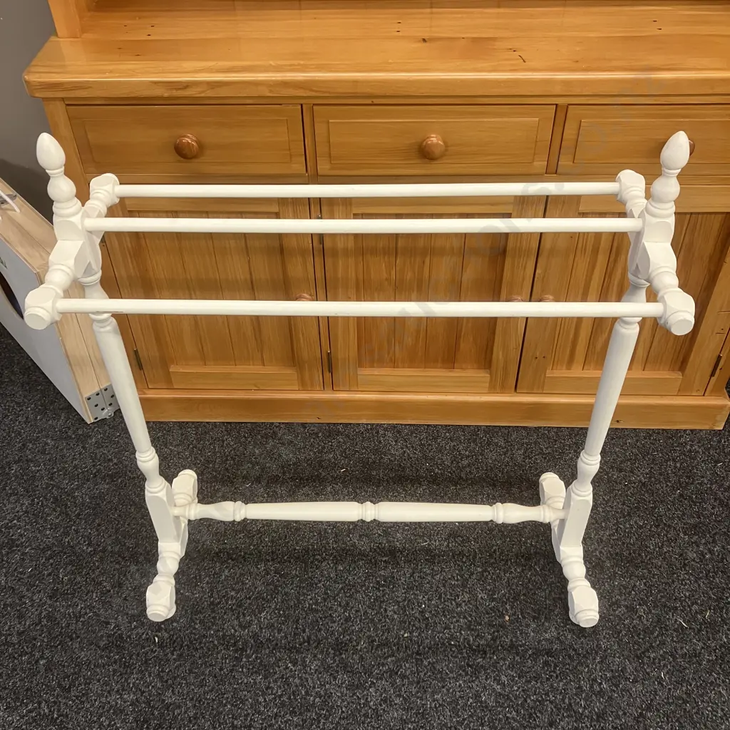 White Wooden Freestanding Towel Rail. 94 x 82.5cm Image 1++