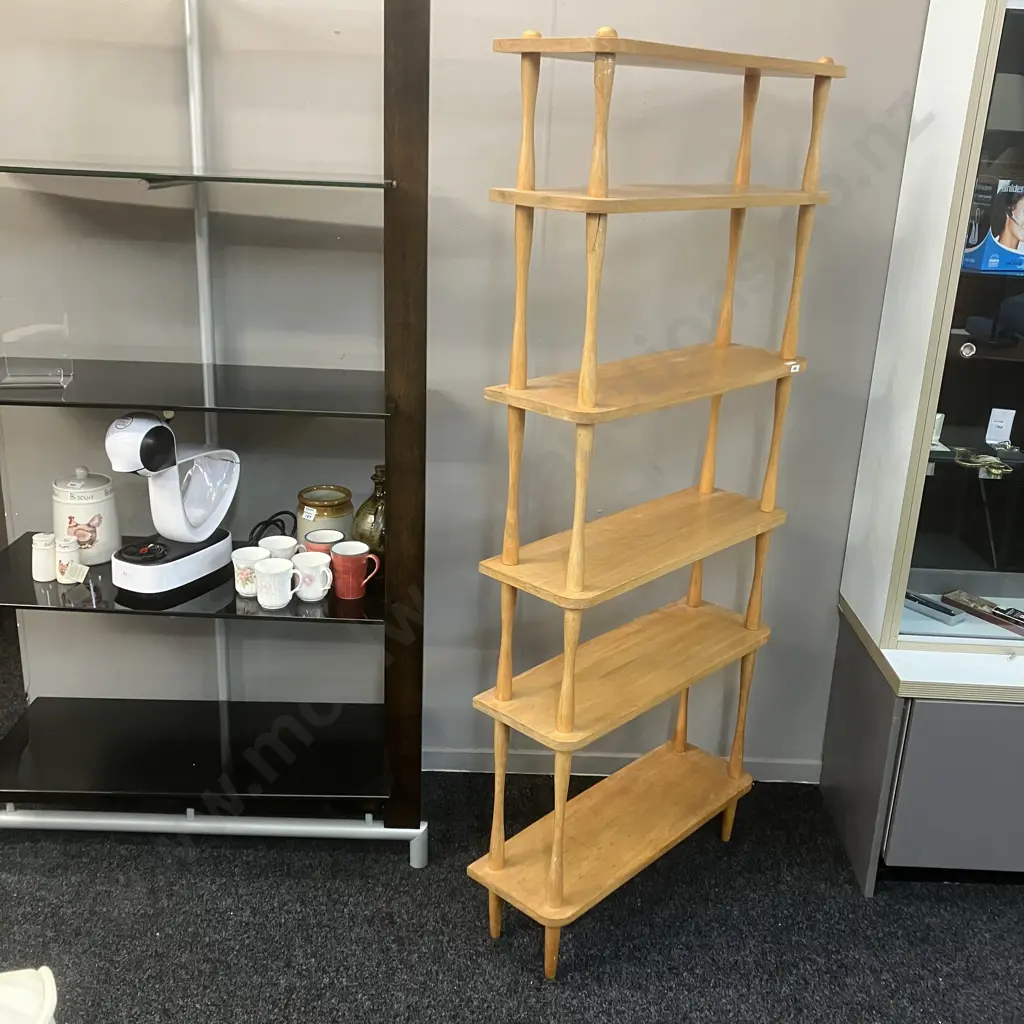 Mid Century Modular 6 Shelf Bookcase. H171 W71 D23.5cm (As Found) Image 1++