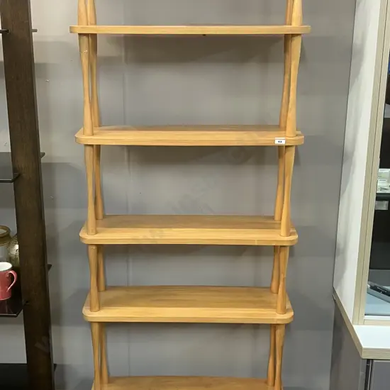 Mid Century Modular 6 Shelf Bookcase. H171 W71 D23.5cm (As Found)