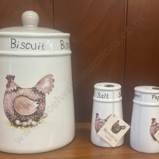Creativetops Henrietta Biscuit Jar With Salt & Pepper Shakers