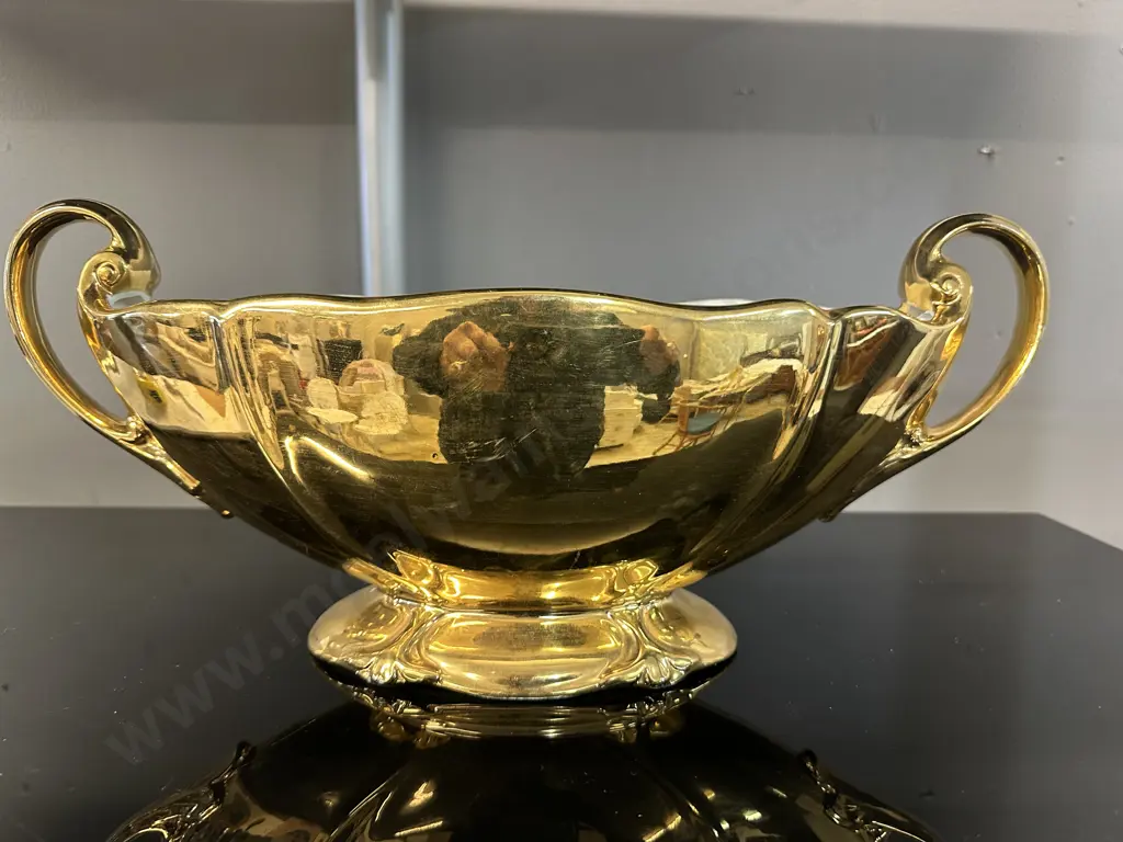 Royal Winton 'Golden Age' Two Handled Footed Vase H17.5,W40cm. Image 1++