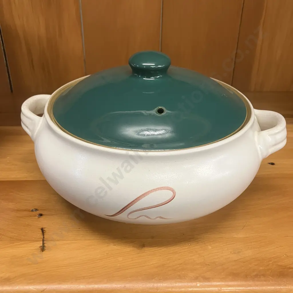 Denby Stoneware Flair Rooster Lidded Casserole Dish & Oval Plate, Signed A Colledge (1918 to 1950) Image 1++